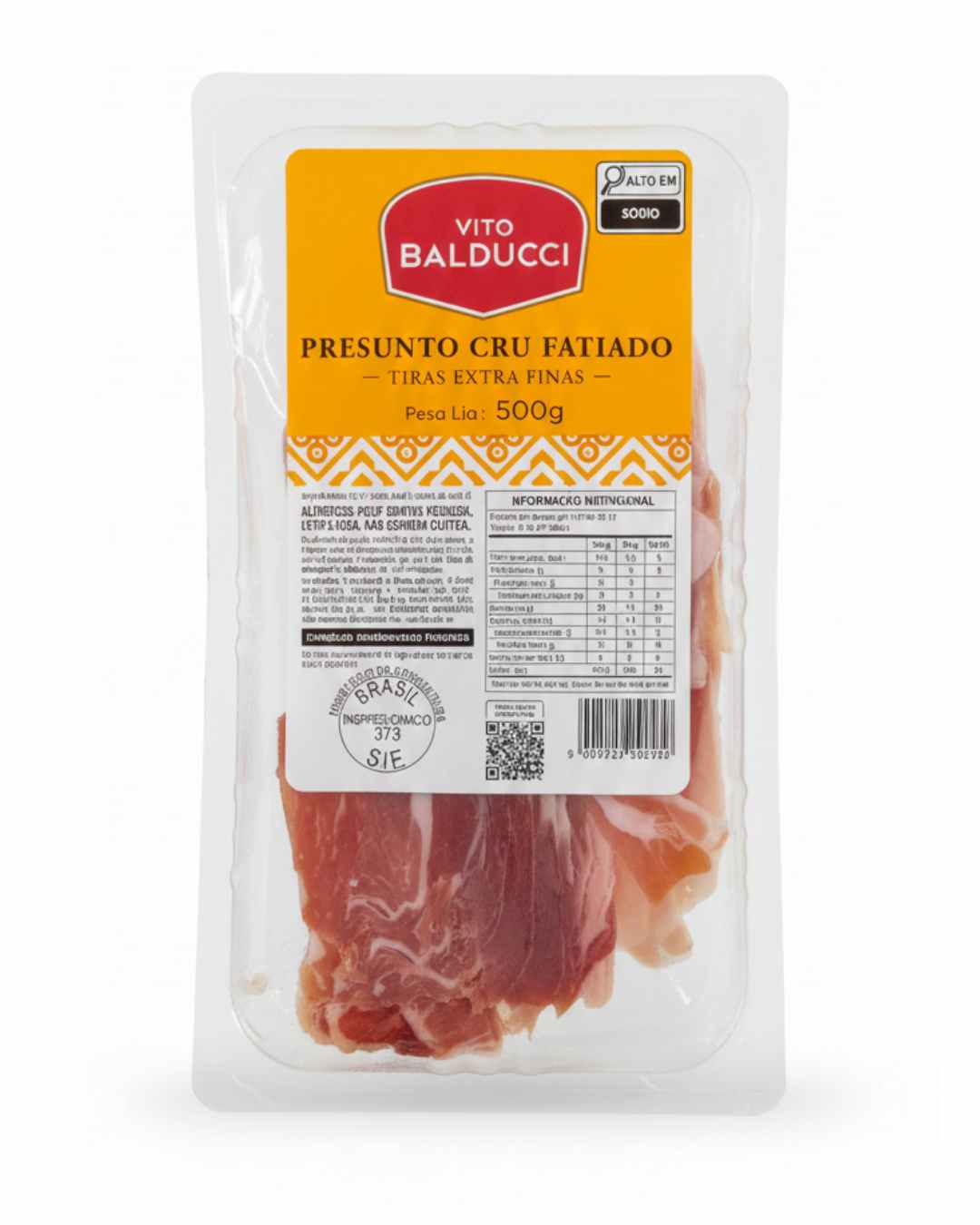 Presunto Cru Fat Vito Balducci 500g em Tiras